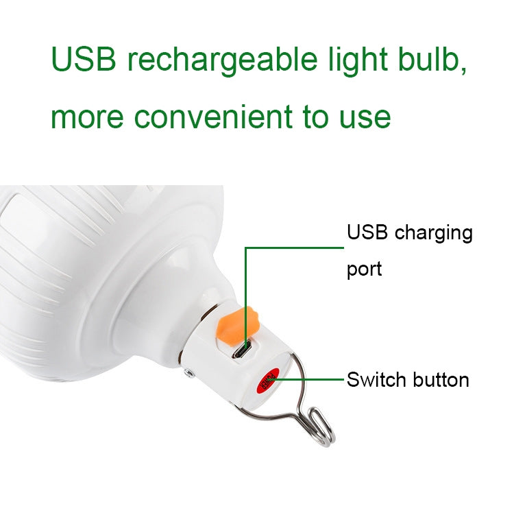 AB26 USB充電式LED電球 夜市屋台ライト 屋外キャンプ用吊り下げランプ、出力：30W（ホワイト）、60W（ホワイト）、80W（ホワイト）、100W（ホワイト）、200W（ホワイト）、300W（ホワイト）、80W（オレンジ）、100W（オレンジ）、200W（オレンジ）、300W（オレンジ）