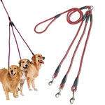 140cm 3イン1リード 多頭用犬用散歩ロープ、140cm 3イン1 青、140cm 3イン1 赤、140cm 3イン1 ローズレッド