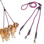 140cm 3イン1リード 多頭用犬用散歩ロープ、140cm 3イン1 青、140cm 3イン1 赤、140cm 3イン1 ローズレッド
