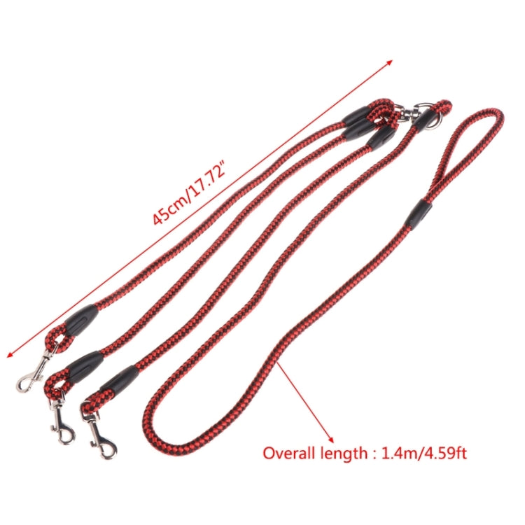 140cm 3イン1リード 多頭用犬用散歩ロープ、140cm 3イン1 青、140cm 3イン1 赤、140cm 3イン1 ローズレッド