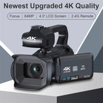 64MP 4インチタッチスクリーンハンドヘルドデジタルビデオカメラ、4K 16G、4K 32G、4K 64G
