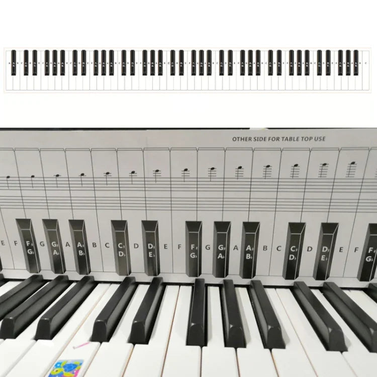 88鍵盤 キーボードピアノ練習用紙 比較表 フィンガリング練習比較チャート ホワイト