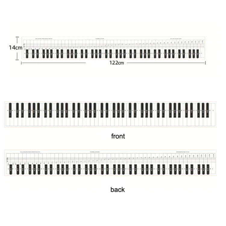 88鍵盤 キーボードピアノ練習用紙 比較表 フィンガリング練習比較チャート ホワイト