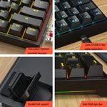 LEAVEN K620 61キー ホットプラグ対応発光ゲーミング有線メカニカルキーボード ケーブル長さ：1.8m ブラックグリーン軸、ホワイトグリーン軸、ブルーグリーン軸、ピンクグリーン軸、ホワイトブラックレッド軸、ブラックホワイトグリーン軸、ホワイトブラックグリーン軸