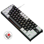 LEAVEN K620 61キー ホットプラグ対応発光ゲーミング有線メカニカルキーボード ケーブル長さ：1.8m ブラックグリーン軸、ホワイトグリーン軸、ブルーグリーン軸、ピンクグリーン軸、ホワイトブラックレッド軸、ブラックホワイトグリーン軸、ホワイトブラックグリーン軸