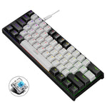 LEAVEN K620 61キー ホットプラグ対応発光ゲーミング有線メカニカルキーボード ケーブル長さ：1.8m ブラックグリーン軸、ホワイトグリーン軸、ブルーグリーン軸、ピンクグリーン軸、ホワイトブラックレッド軸、ブラックホワイトグリーン軸、ホワイトブラックグリーン軸