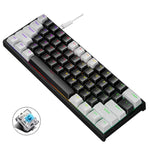LEAVEN K620 61キー ホットプラグ対応発光ゲーミング有線メカニカルキーボード ケーブル長さ：1.8m ブラックグリーン軸、ホワイトグリーン軸、ブルーグリーン軸、ピンクグリーン軸、ホワイトブラックレッド軸、ブラックホワイトグリーン軸、ホワイトブラックグリーン軸