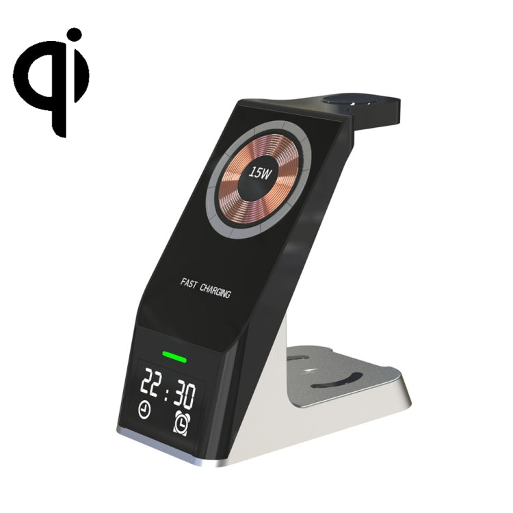 H27 15W 6イン1 時計機能付き 磁気電話ワイヤレス充電器 iWatch/AirPods対応、H27