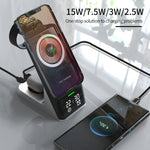 H27 15W 6イン1 時計機能付き 磁気電話ワイヤレス充電器 iWatch/AirPods対応、H27