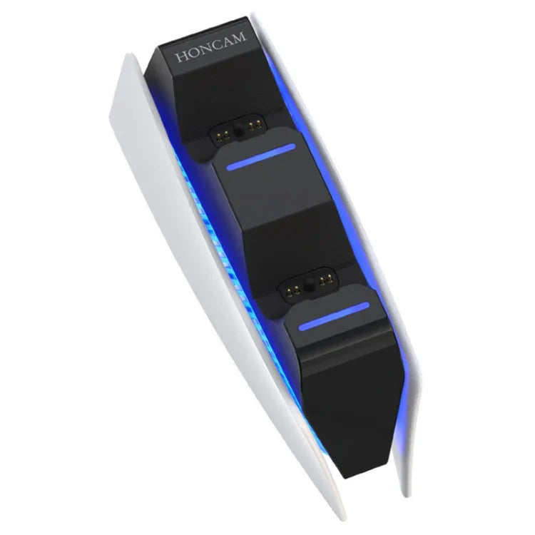 HONCAM PS5ゲームパッド充電器 デュアルドック充電器 ホワイト、ブラック、ローズレッド、ブルー