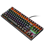 ZIYOULANG K2 87キー オフィス用ラップトップパンク発光メカニカル有線キーボード ケーブル長さ：1.5m K2 ブラック、K2 ホワイト、K2 ピンク、K2 ブルー