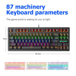 ZIYOULANG K2 87キー オフィス用ラップトップパンク発光メカニカル有線キーボード ケーブル長さ：1.5m K2 ブラック、K2 ホワイト、K2 ピンク、K2 ブルー