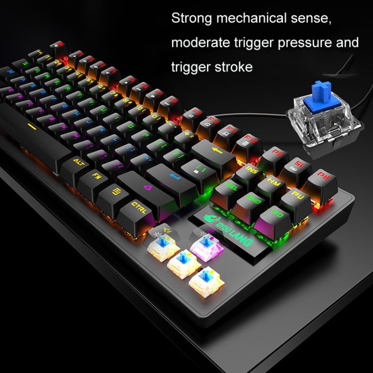 ZIYOULANG K2 87キー オフィス用ラップトップパンク発光メカニカル有線キーボード ケーブル長さ：1.5m K2 ブラック、K2 ホワイト、K2 ピンク、K2 ブルー