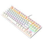 ZIYOULANG K2 87キー オフィス用ラップトップパンク発光メカニカル有線キーボード ケーブル長さ：1.5m K2 ブラック、K2 ホワイト、K2 ピンク、K2 ブルー