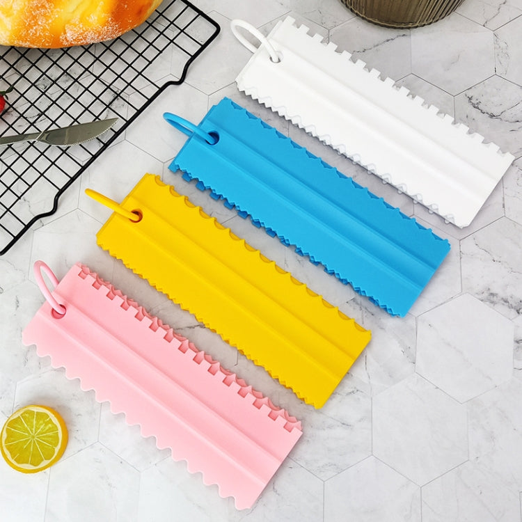 4個セット プラスチッククリームスクレーパー PP両面ノコギリ刃 焼きケーキ平らにする道具、4個セットホワイト、4個セットイエロー、4個セットスカイブルー、4個セットピンク