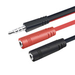10個 Y-1001 20cm 3.5mm カーオーディオ コンピュータ ヘッドセット マイク 2イン1 アダプターケーブル、Y-1001