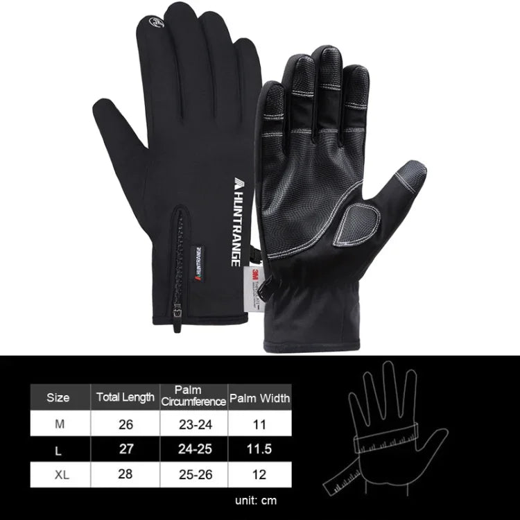 HUNTRANGE A023 アウトドア防水スポーツライディングベルベットタッチスクリーングローブ、M、L、XL