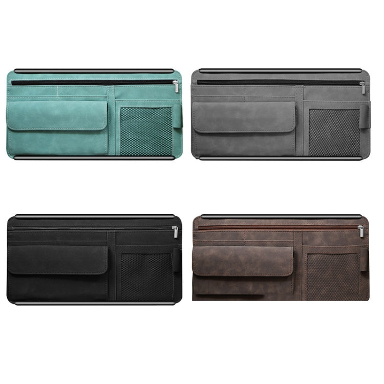 DE RAN FU Car Shade Glasses Box Storage Bag Car Flip Fur Glue Box Zipper Card Bag, 8018 Blue, 8018 Black, 8018 Brown, 8018 Grey