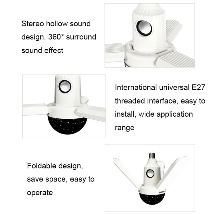 ZSCPH-001 40W多機能Bluetooth RGBカラフル三葉ミュージックアトモスフィアライト、サイズ：L（星）、S（星）、L（マジックボール）、S（マジックボール）