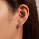 SCE1533 パープルフラワーベルミキュライトイヤーバックル 925シルバーイヤリング SCE1533