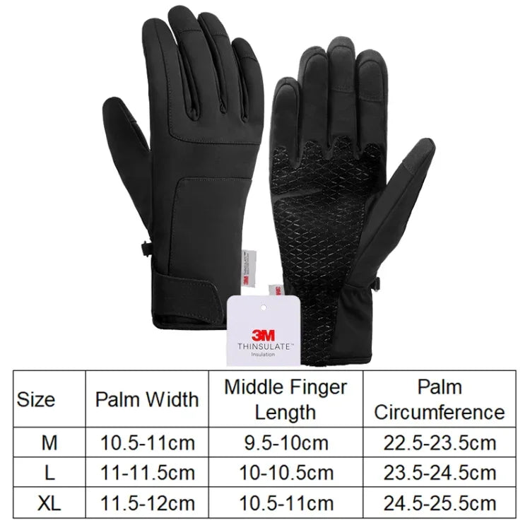 A030 冬用スキーグローブ ライディングスポーツ タッチスクリーン保温グローブ、M、L、XL