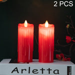 2 PCS Electronic Candle Light Swinging Wick Simulation Candle Lamp, 5x11cm, 5x13cm, 5x15cm