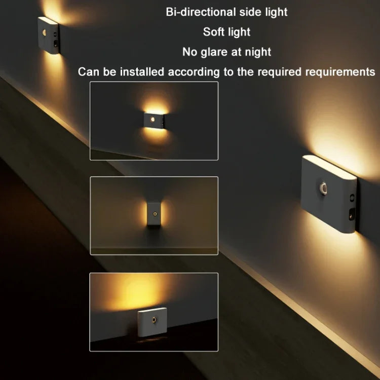 Human Infrared Smart Sensor Wireless Magnetic LED Night Light, Plane Lens, Round Lens