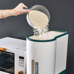 ワンボタン押し虫よけ密封防湿新鮮米保存容器、5kg