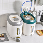 キッチン密封防湿防塵保存米バケツ、赤10kg、赤5kg、グレー10kg、グレー5kg、ブルー10kg、ブルー5kg、グリーン10kg、グリーン5kg