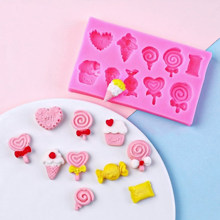 G114 キャンディロリポップ アイスクリーム形 シリコンモールド チョコレート ビスケット ケーキデコレーション、G114