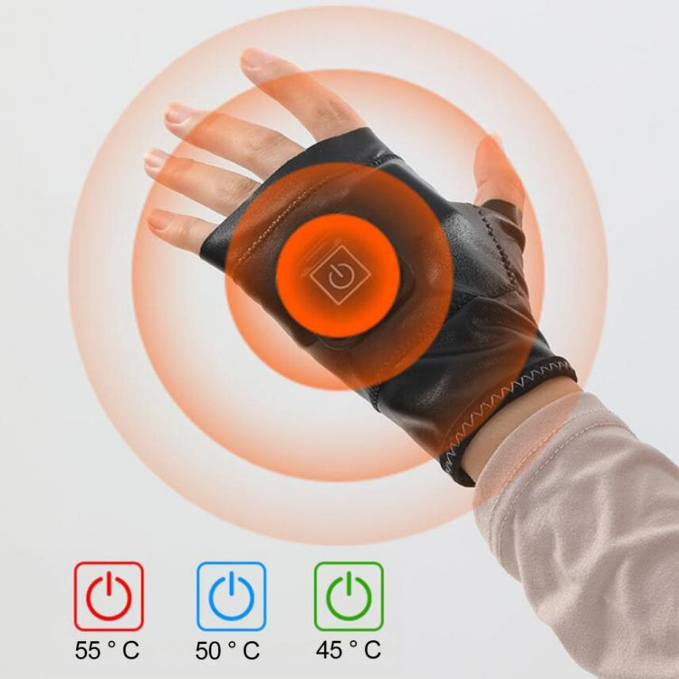 1ペア 調節可能温度 充電式 インテリジェント電気加熱手袋 ハーフフィンガー手袋, S, M, L