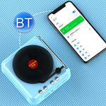 Manovo H3 マカロンビニールレコードプレーヤー Bluetoothスピーカー レトロラジオステレオ ピンク