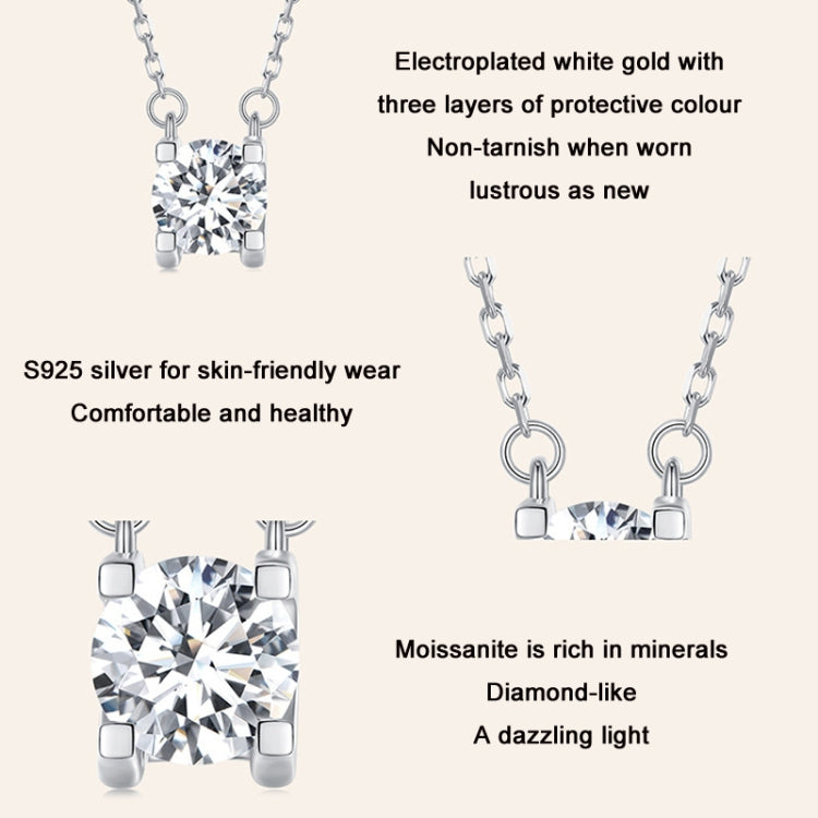 スターリングシルバー S925 スパークリングモアサナイトペンダント ホワイトゴールドメッキネックレス、MSN005