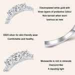 MSR009 スターリングシルバー S925 レース ホワイトゴールドメッキモアサナイトリング、No.6、No.7、No.8、No.9、No.10