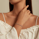 S925スターリングシルバー ホワイトゴールドメッキ ポップジルコニアブレスレット、BSB097