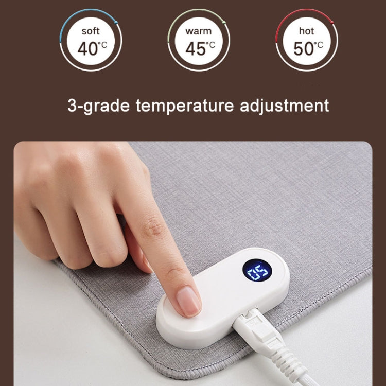150W  80x33cm Heated Mouse Pad Digital Display Adjustable Hand Warmer Desk Pad, 110V US Plug  Gray, 110V  US Plug Black, 220V EU Plug Black, 220V EU Plug Gray