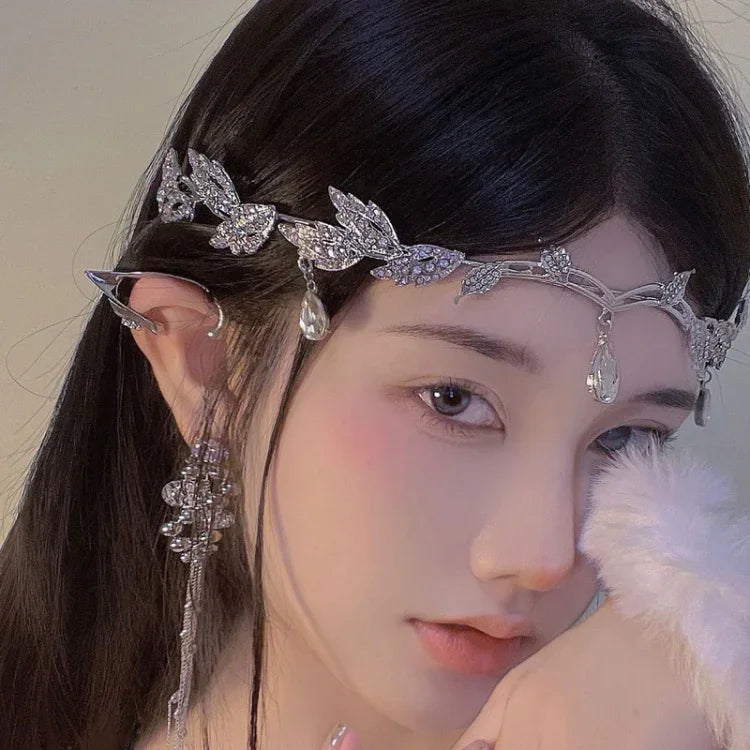 リーブスフロント装飾クラウンヘアバンドラインストーンヘッドドレス、ラインストーンヘッドドレスシルバー、ラインストーンヘッドドレスゴールド