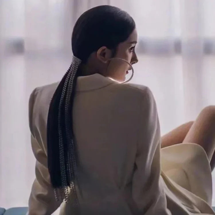 フリンジフラッシュダイヤモンドチェーンヘアアクセサリーフェミニンブレイドヘアバンド、チェーンヘアバンド