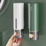 壁掛け手動ソープ液体 ホテル用手洗いバスルーム泡ソープディスペンサー 450ml ダークグリーン 450ml ホワイト
