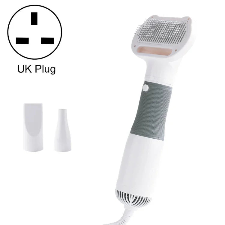 3-in-1 600W ペット用電動強風毛取りブロワーコーム、仕様：USプラグ110V、EUプラグ220V、UKプラグ220-240V