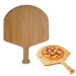 竹製ピザパドル チーズステーキ焼き用サービングトレイ まな板、38.5x29.5x1cm