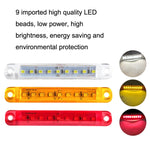 MK-224 10pcs 12-24V Truck Trailer 9LED Side Light Tail Lamp Signal Light, MK-224(Red), MK-224(Yellow), MK-224(White)