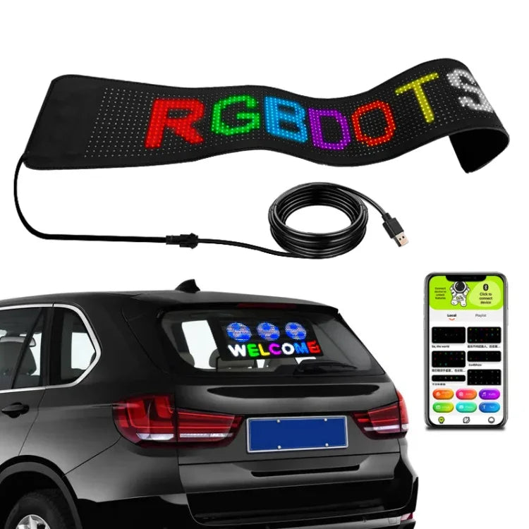 車用LEDフレキシブルディスプレイ 携帯アプリ制御 Bluetooth接続、S1664RGB 390x107mm、S1696RGB 672x122mm、S3264RGB 390x187mm、S3296RGB 672x218mm