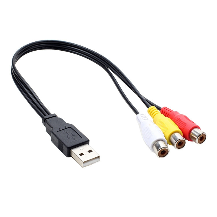 USB から 3 RCA バス 1オス 3メス AV オーディオケーブル、25cm、1.5m