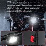 自転車ライト USB充電式屋外LEDライディングランプセット、スタイル：フロントライト、テールライト、フロントライト＋テールライト