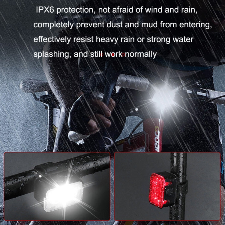 自転車ライト USB充電式屋外LEDライディングランプセット、スタイル：フロントライト、テールライト、フロントライト＋テールライト
