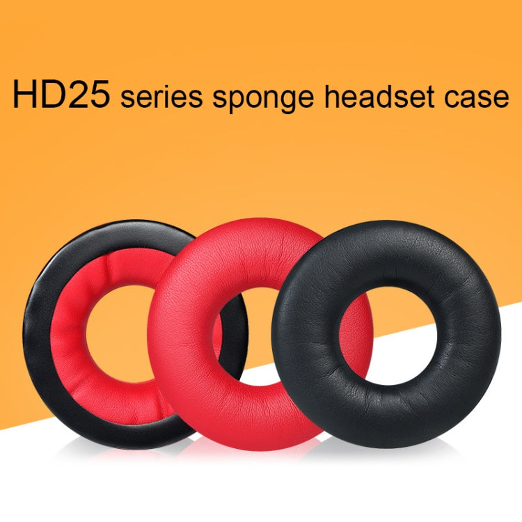 1ペア ヘッドセットスポンジカバー Sennheiser HD25-1II/25/25SP/25SP-II用 ブラック、レッド、イエロー、ブルー、ホワイト、ブラックシワ加工