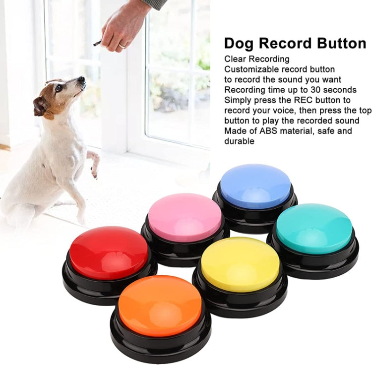 ペットコミュニケーションボタン 犬用ボーカルボックス 録音ボーカライザー、スタイル: 録音モデル、ローズレッド、ピンク、イエロー、レイクブルー、ホワイト、ダークブルー、ライトブルー、グリーン、パープル、レッド、オレンジ