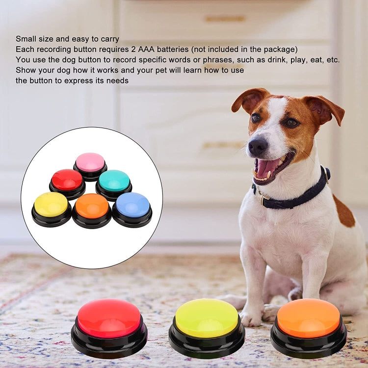 ペットコミュニケーションボタン 犬用ボーカルボックス 録音ボーカライザー、スタイル: 録音モデル、ローズレッド、ピンク、イエロー、レイクブルー、ホワイト、ダークブルー、ライトブルー、グリーン、パープル、レッド、オレンジ
