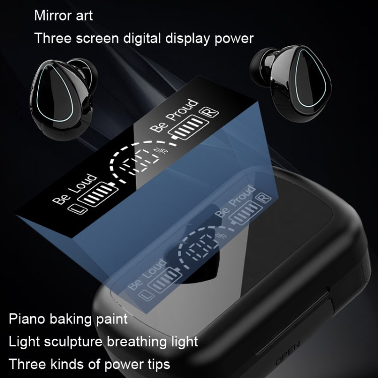 SKY10 充電ケース ステレオ デジタルディスプレイ ミニインビジブル Bluetooth ヘッドセット、SKY10 ブラック